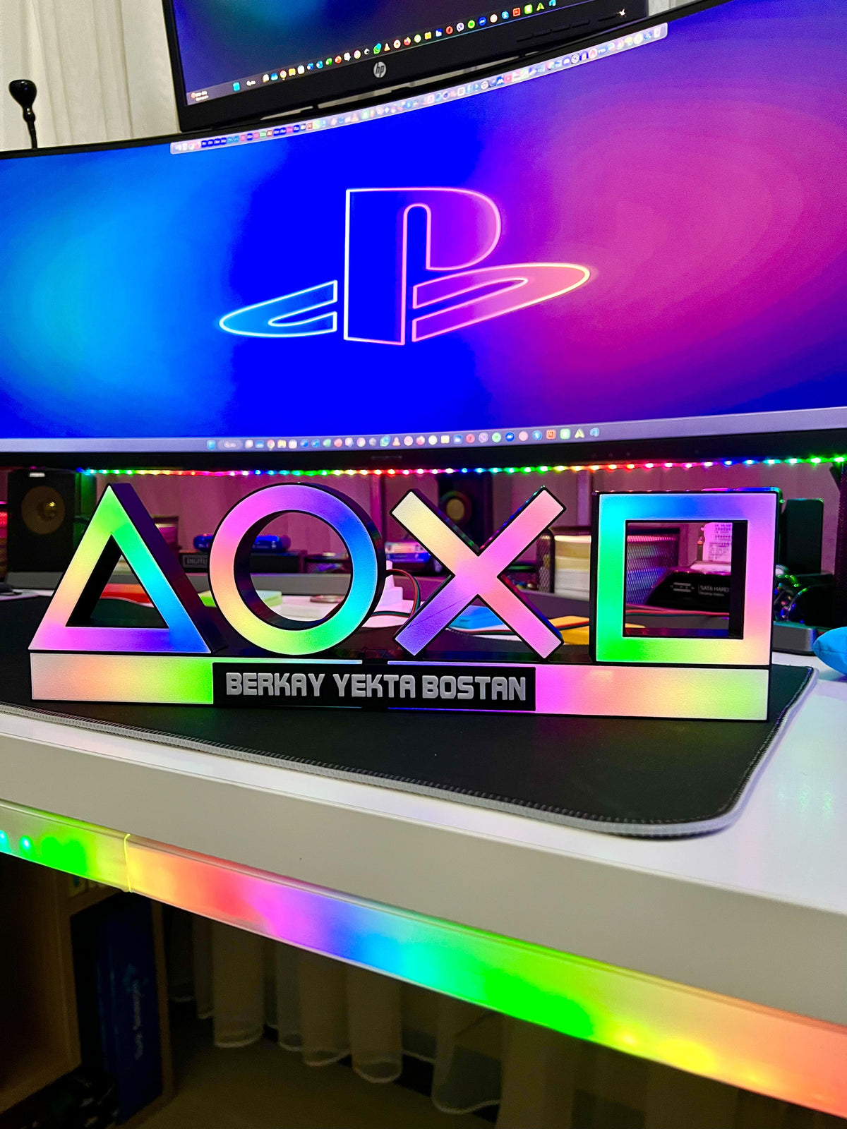 Playstation Icon Kişiye Özel Masaüstü Aydınlatma Aksesuarı
