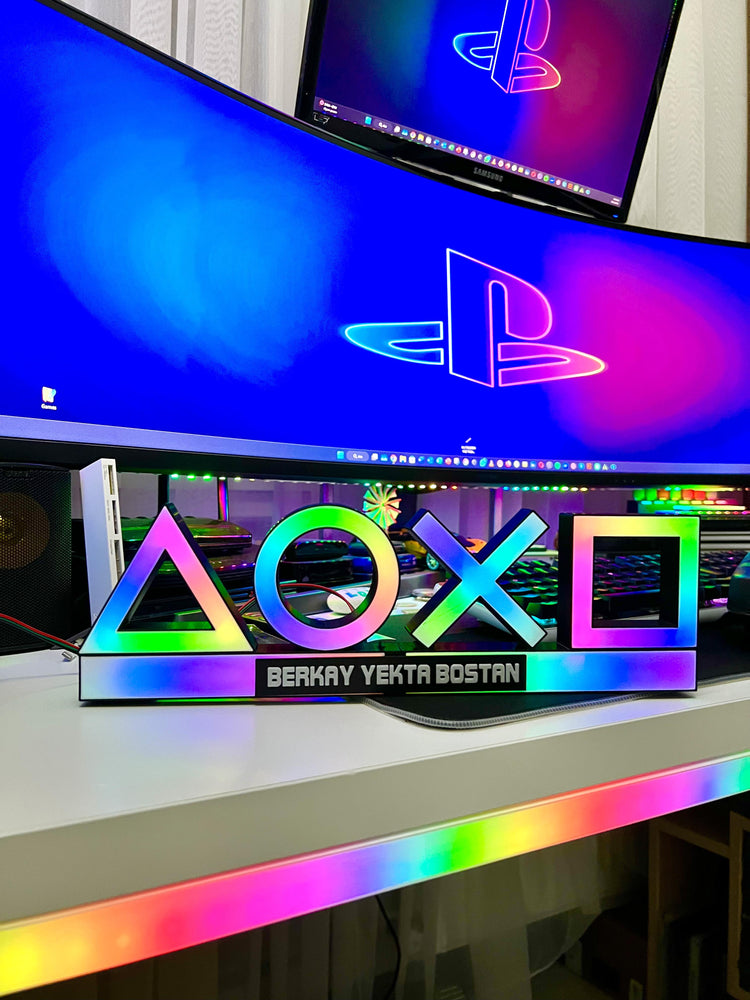 Playstation Icon Kişiye Özel Masaüstü Aydınlatma Aksesuarı