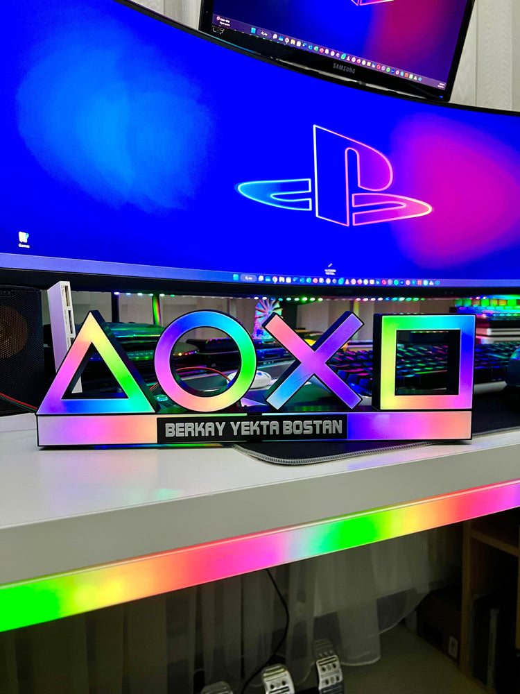 Playstation Icon Kişiye Özel Masaüstü Aydınlatma Aksesuarı