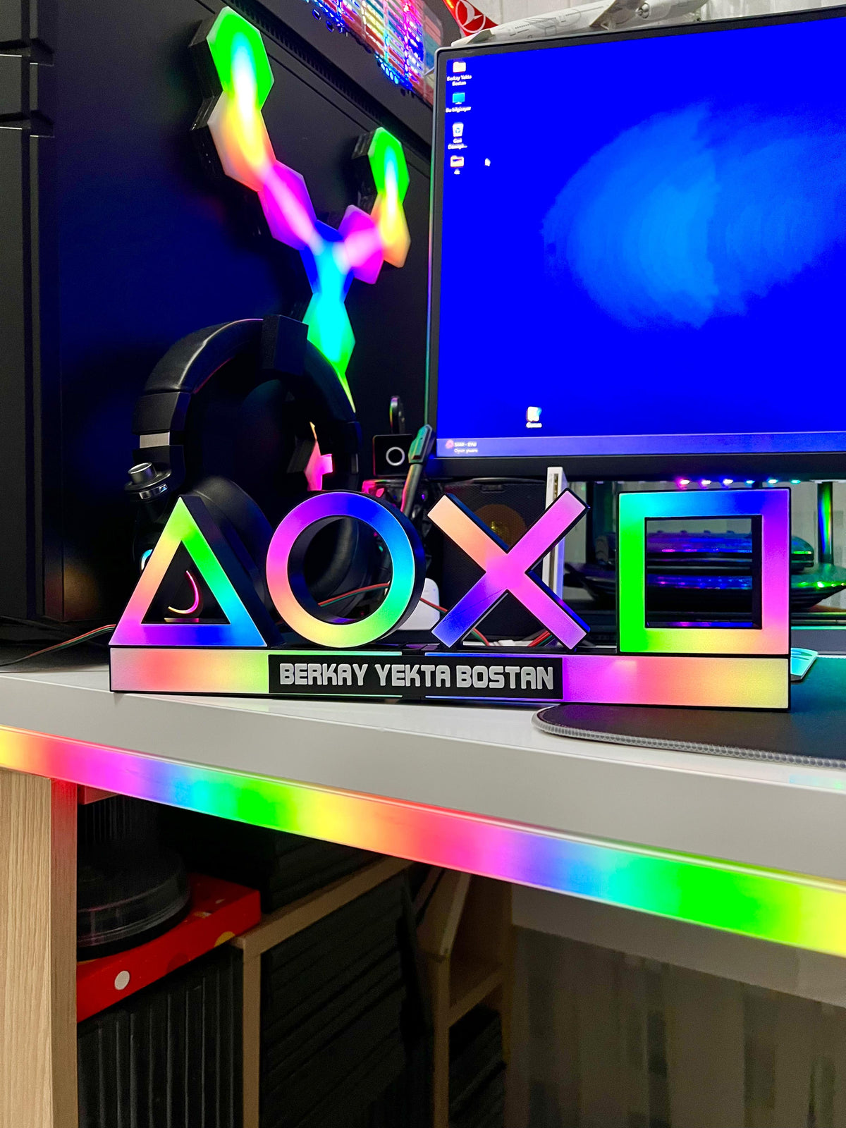 Playstation Icon Kişiye Özel Masaüstü Aydınlatma Aksesuarı