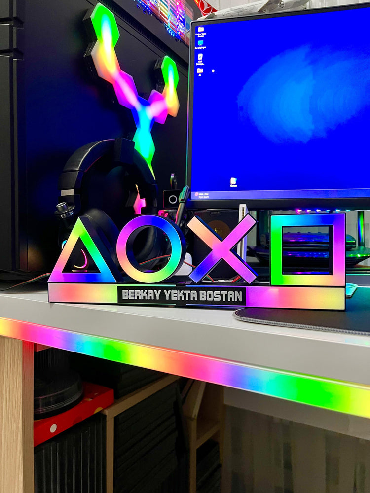 Playstation Icon Kişiye Özel Masaüstü Aydınlatma Aksesuarı