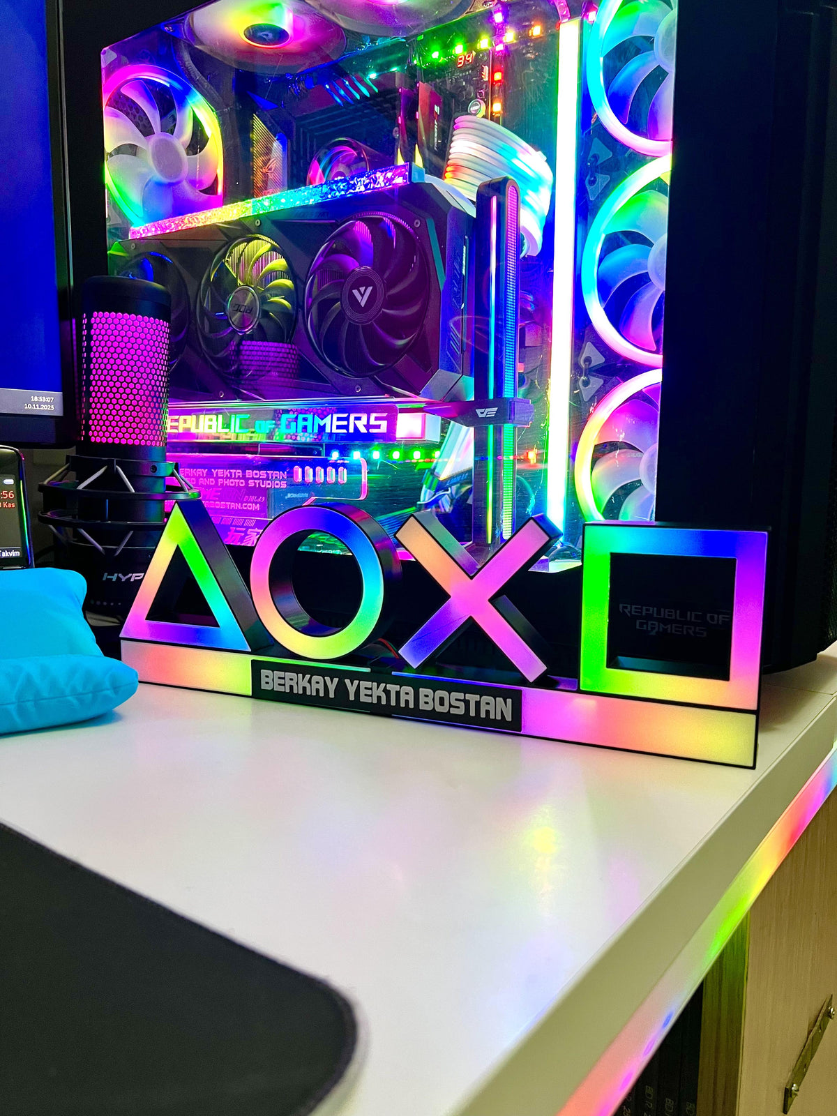 Playstation Icon Kişiye Özel Masaüstü Aydınlatma Aksesuarı