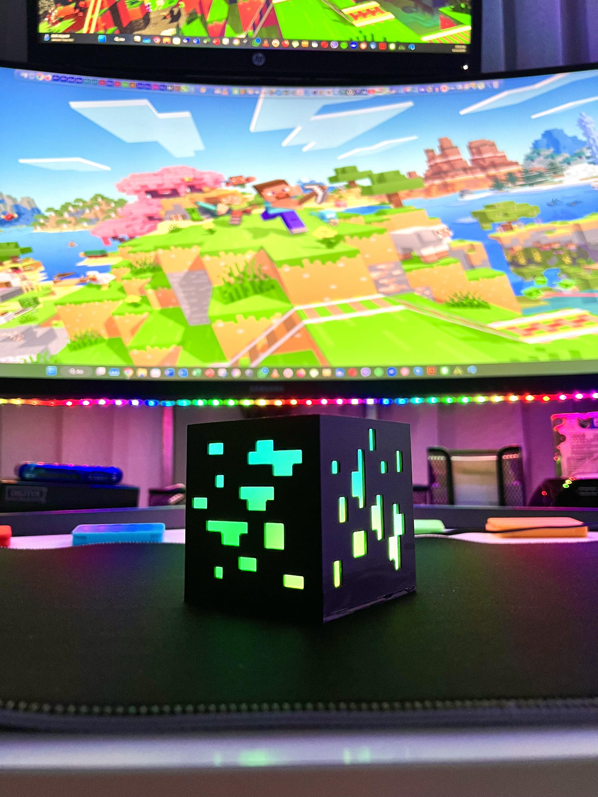 Küp Minecraft Masaüstü Aydınlatma Aksesuarı