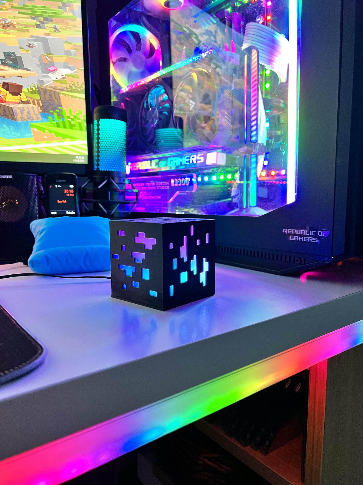 Küp Minecraft Masaüstü Aydınlatma Aksesuarı