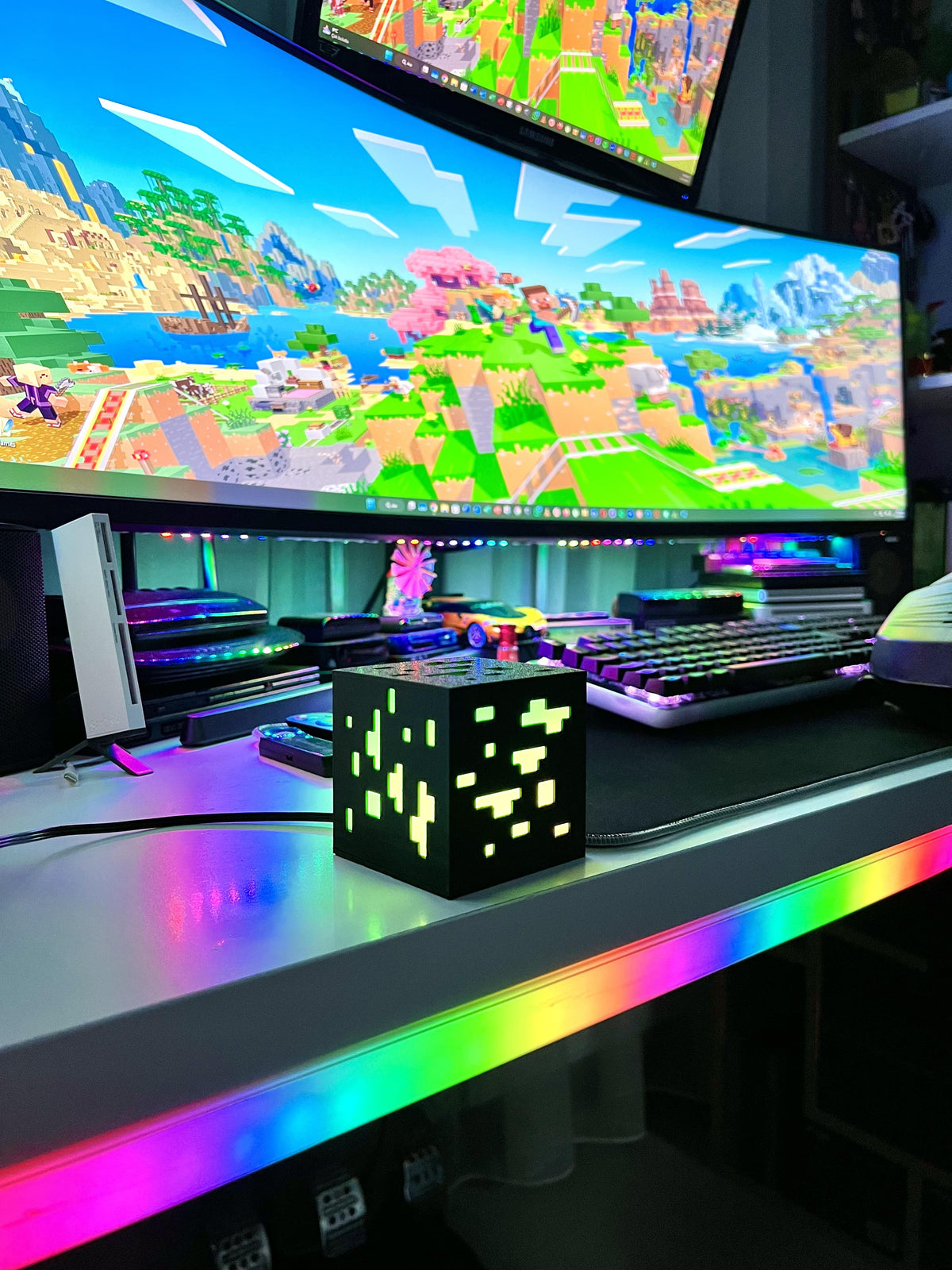 Küp Minecraft Masaüstü Aydınlatma Aksesuarı