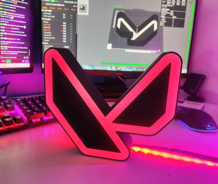 Valorant Logo Masaüstü Aydınlatma Aksesuarı 2